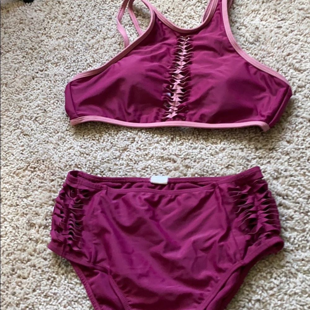 Reversible Swimsuit! Magenta to Rose!